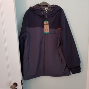 NWT Voyager men's zip up windbreaker in two tone blue XL